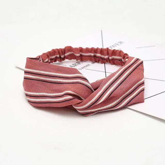 KE Fashion Hair Bohemian Cross Elastic Hair Band.