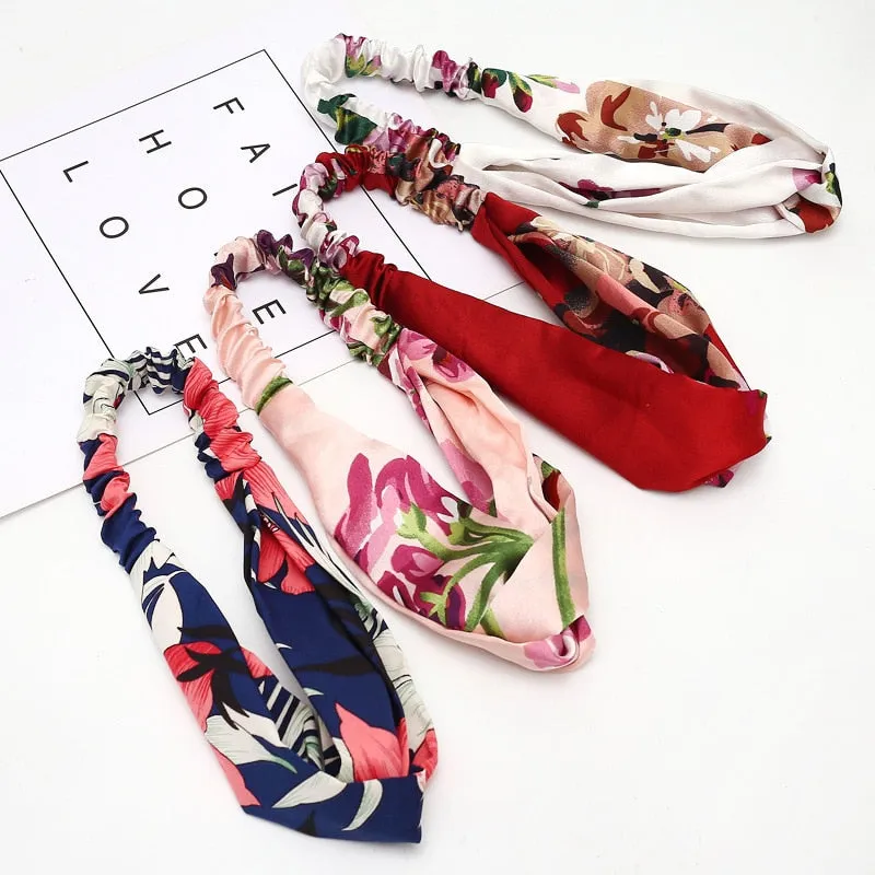 KE Fashion Hair Bohemian Cross Elastic Hair Band.