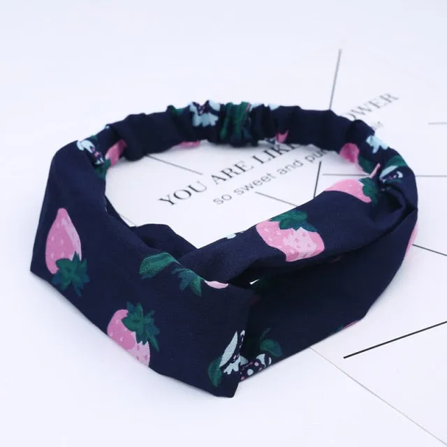 KE Fashion Hair Bohemian Cross Elastic Hair Band.