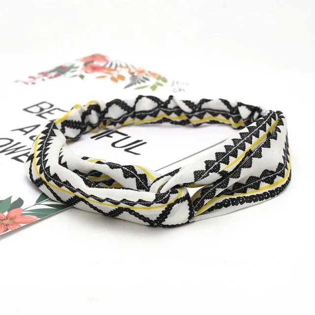 KE Fashion Hair Bohemian Cross Elastic Hair Band.