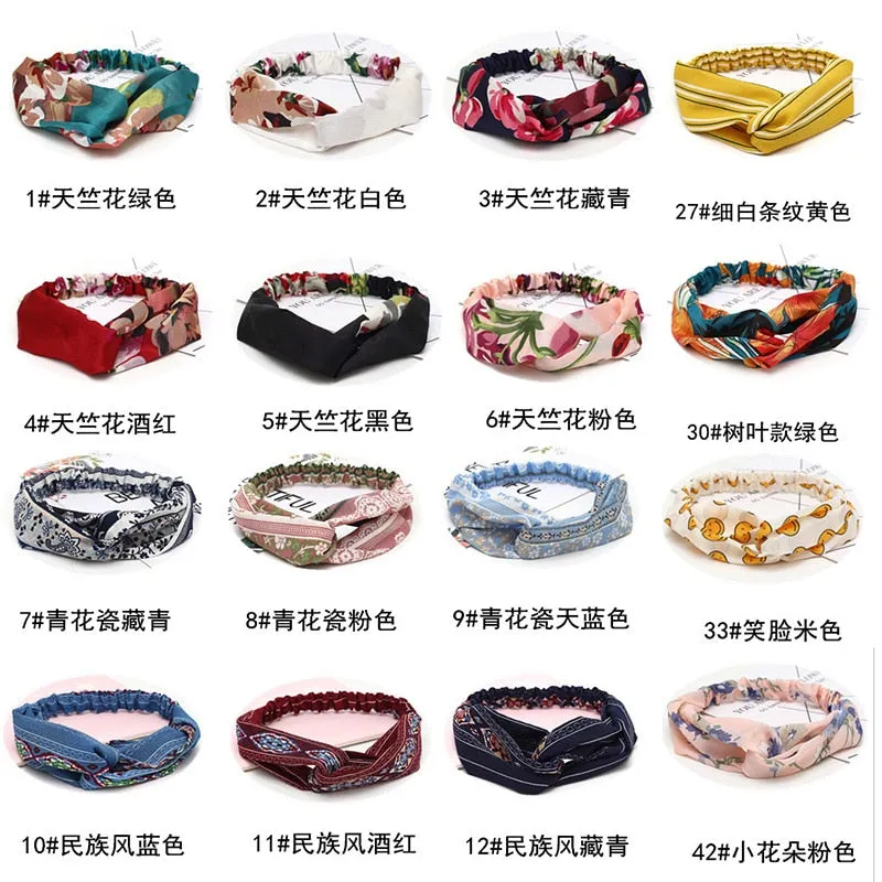 KE Fashion Hair Bohemian Cross Elastic Hair Band.