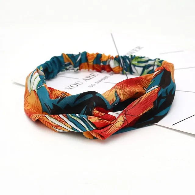 KE Fashion Hair Bohemian Cross Elastic Hair Band.