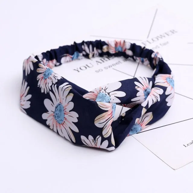 KE Fashion Hair Bohemian Cross Elastic Hair Band.