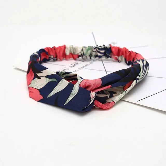 KE Fashion Hair Bohemian Cross Elastic Hair Band.