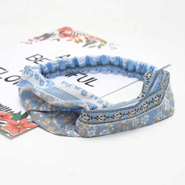 KE Fashion Hair Bohemian Cross Elastic Hair Band.