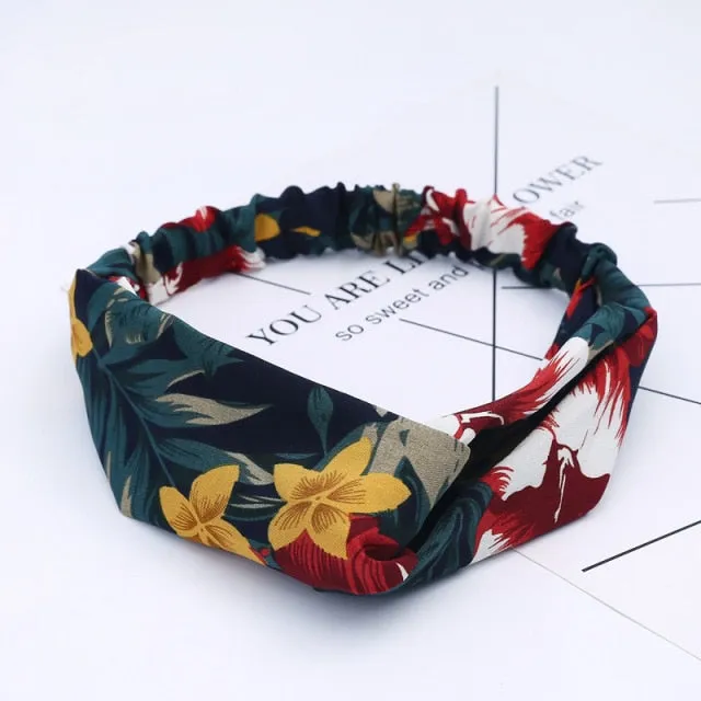 KE Fashion Hair Bohemian Cross Elastic Hair Band.