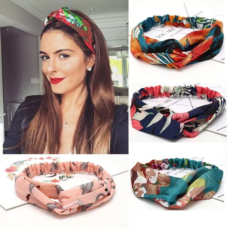 KE Fashion Hair Bohemian Cross Elastic Hair Band.
