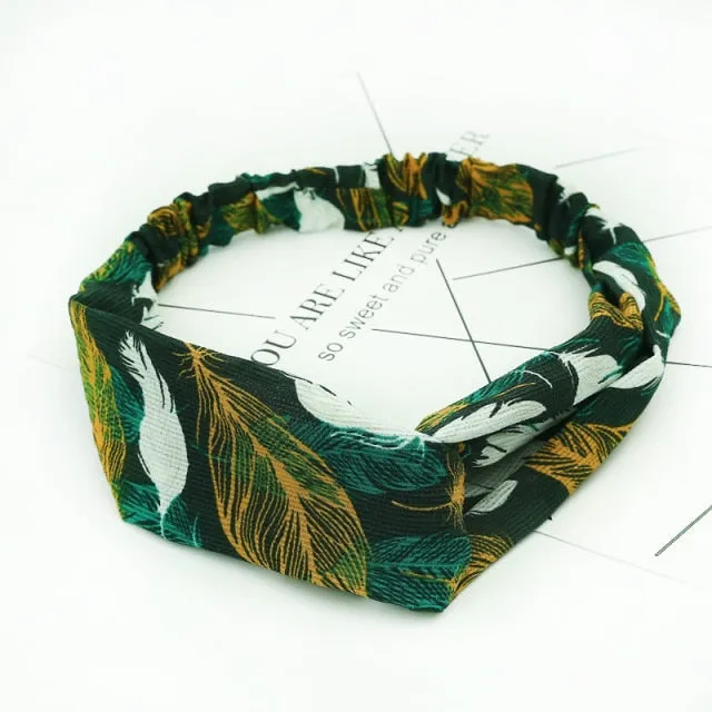 KE Fashion Hair Bohemian Cross Elastic Hair Band.