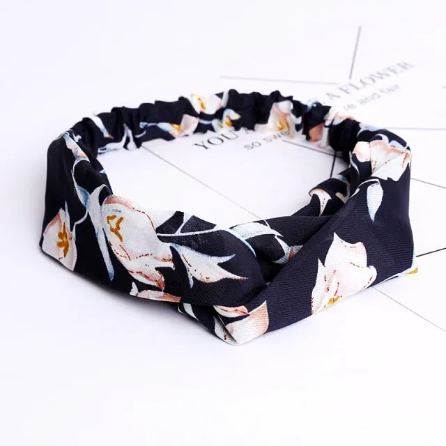 KE Fashion Hair Bohemian Cross Elastic Hair Band.