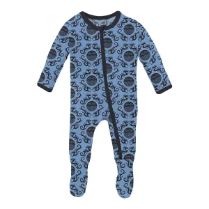 KicKee Pants Footie w/2W Zipper - Dream Blue Four Dragons