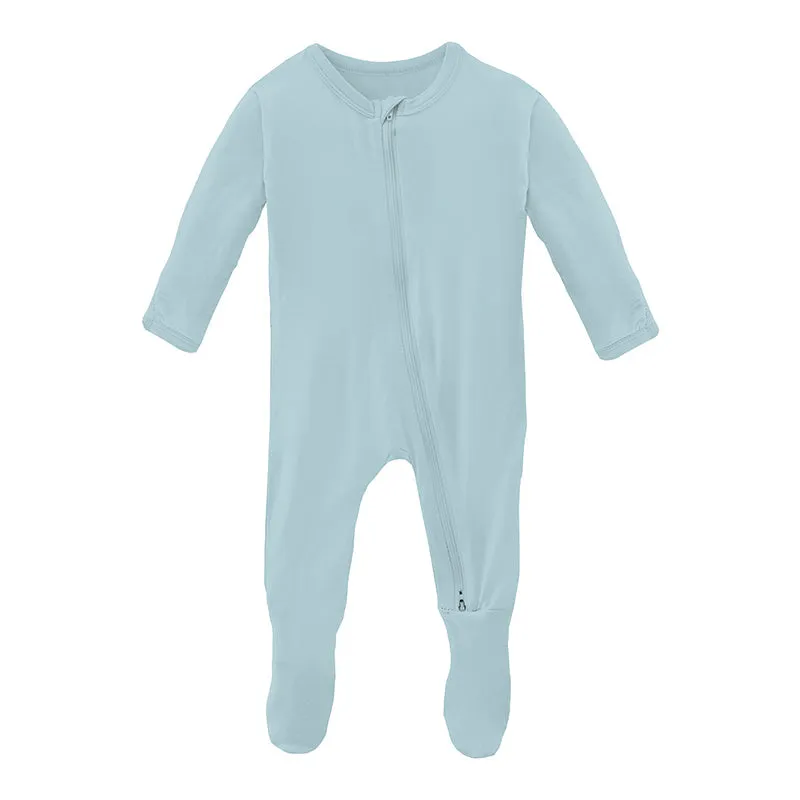 KicKee Pants Footie w/2W Zipper - Spring Sky