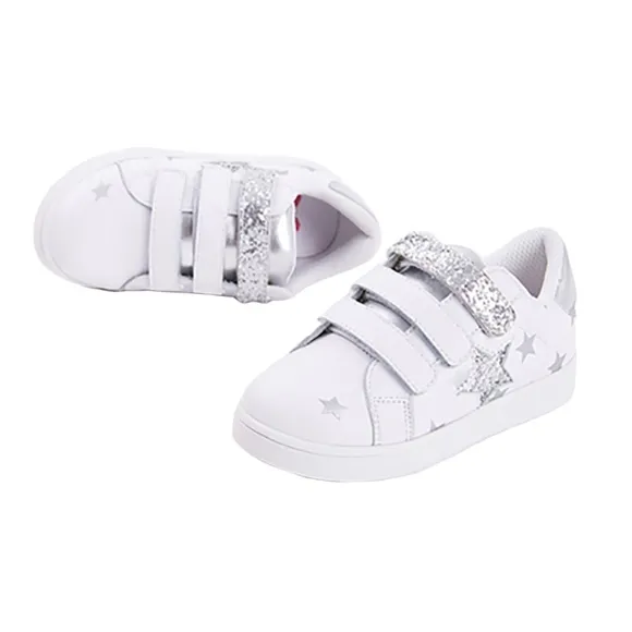 Kids Girls Boys Sparkling Star Velcro Sneakers