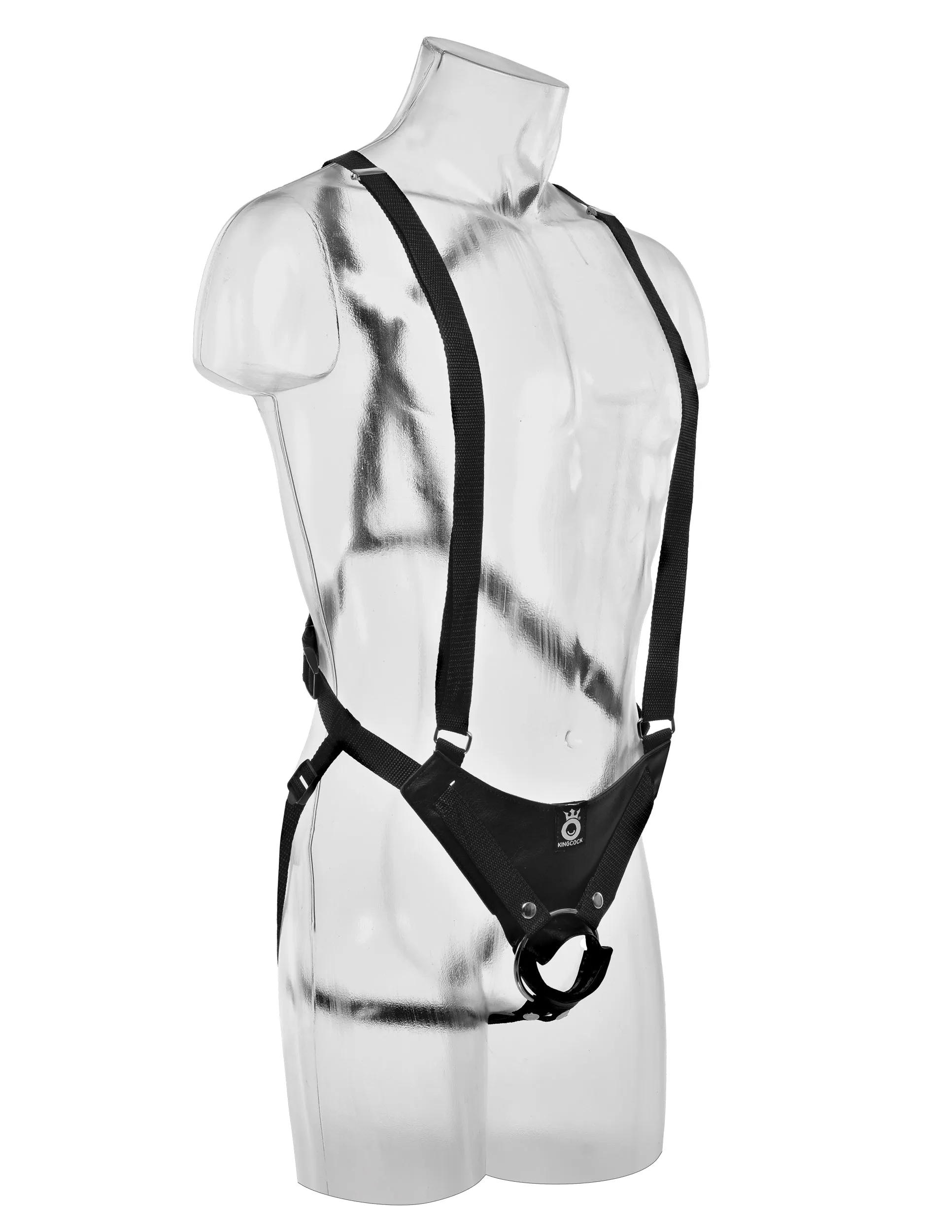 King Cock 10&quot; Hollow Strap-on Suspender System -  Flesh