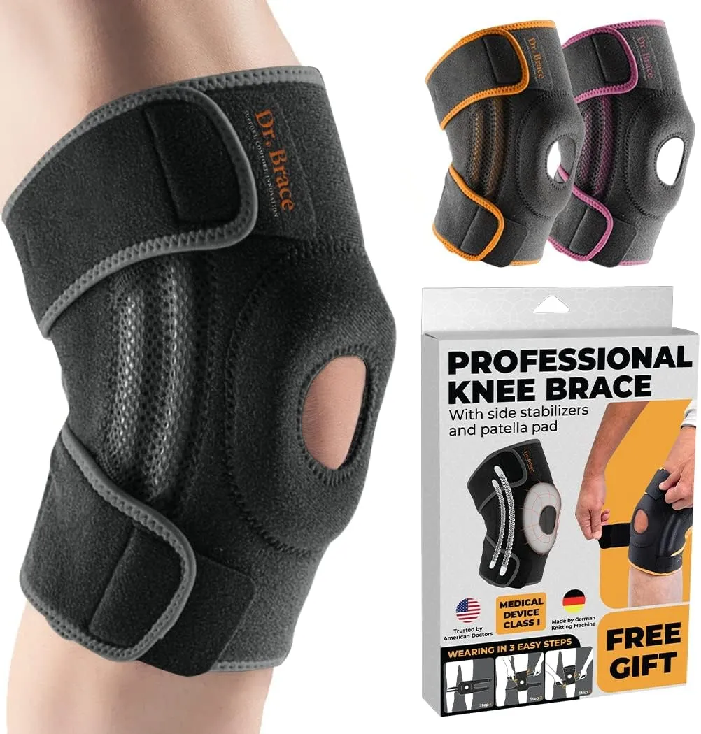 Knee Brace with Side Stabilizers & Patella Gel Pads for Maximum Knee Pain Support