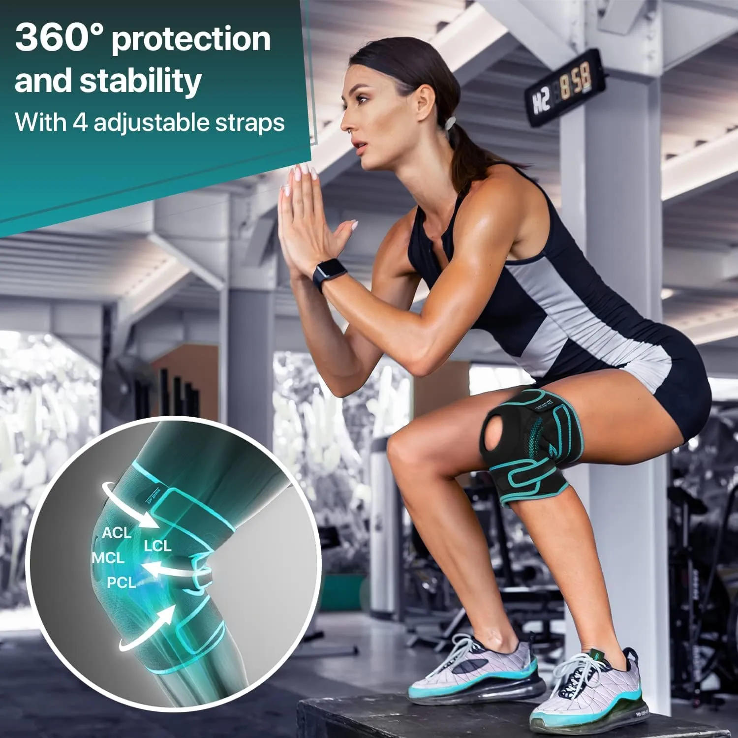 Knee Brace with Side Stabilizers & Patella Gel Pads for Maximum Knee Pain Support