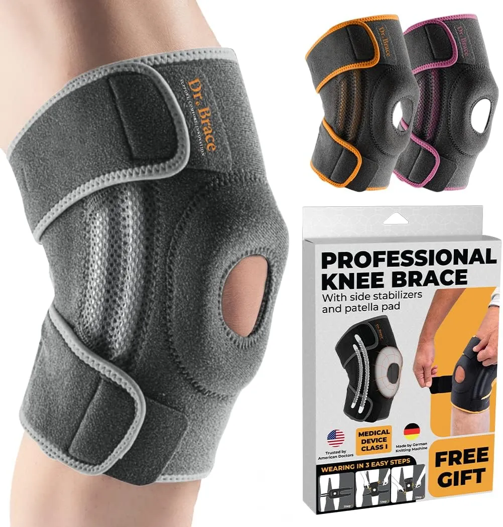 Knee Brace with Side Stabilizers & Patella Gel Pads for Maximum Knee Pain Support