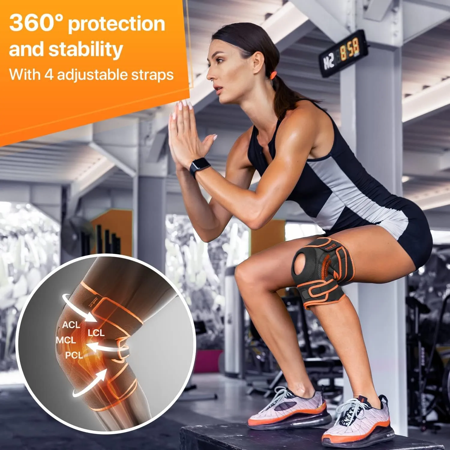 Knee Brace with Side Stabilizers & Patella Gel Pads for Maximum Knee Pain Support