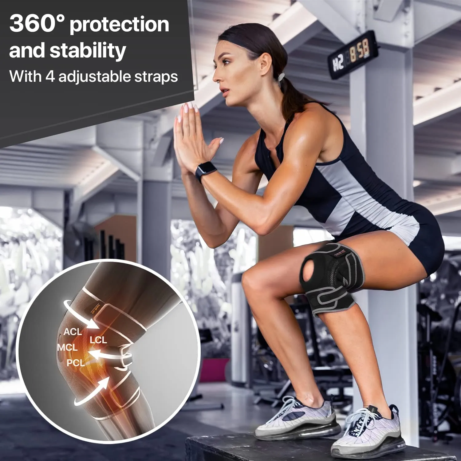 Knee Brace with Side Stabilizers & Patella Gel Pads for Maximum Knee Pain Support
