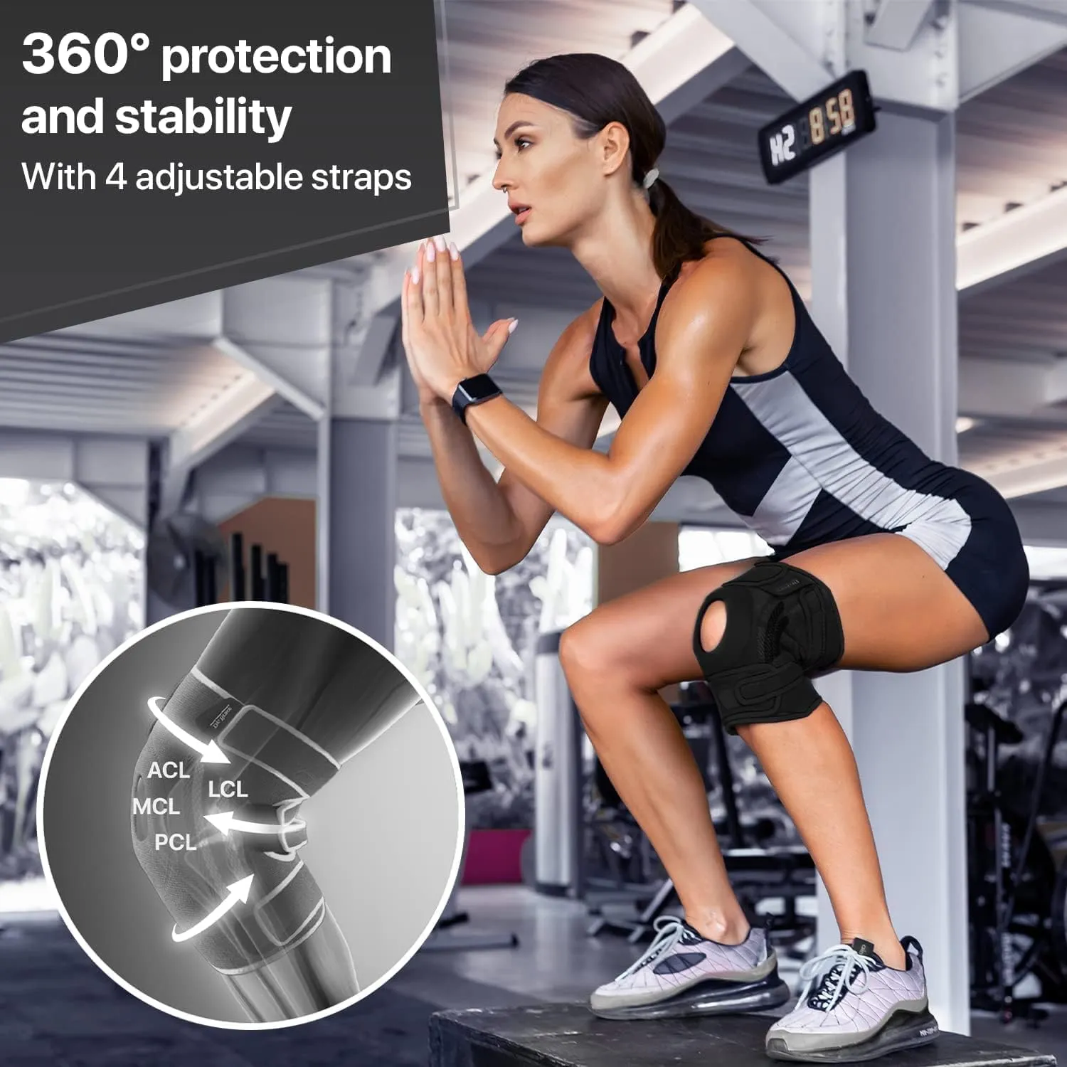 Knee Brace with Side Stabilizers & Patella Gel Pads for Maximum Knee Pain Support