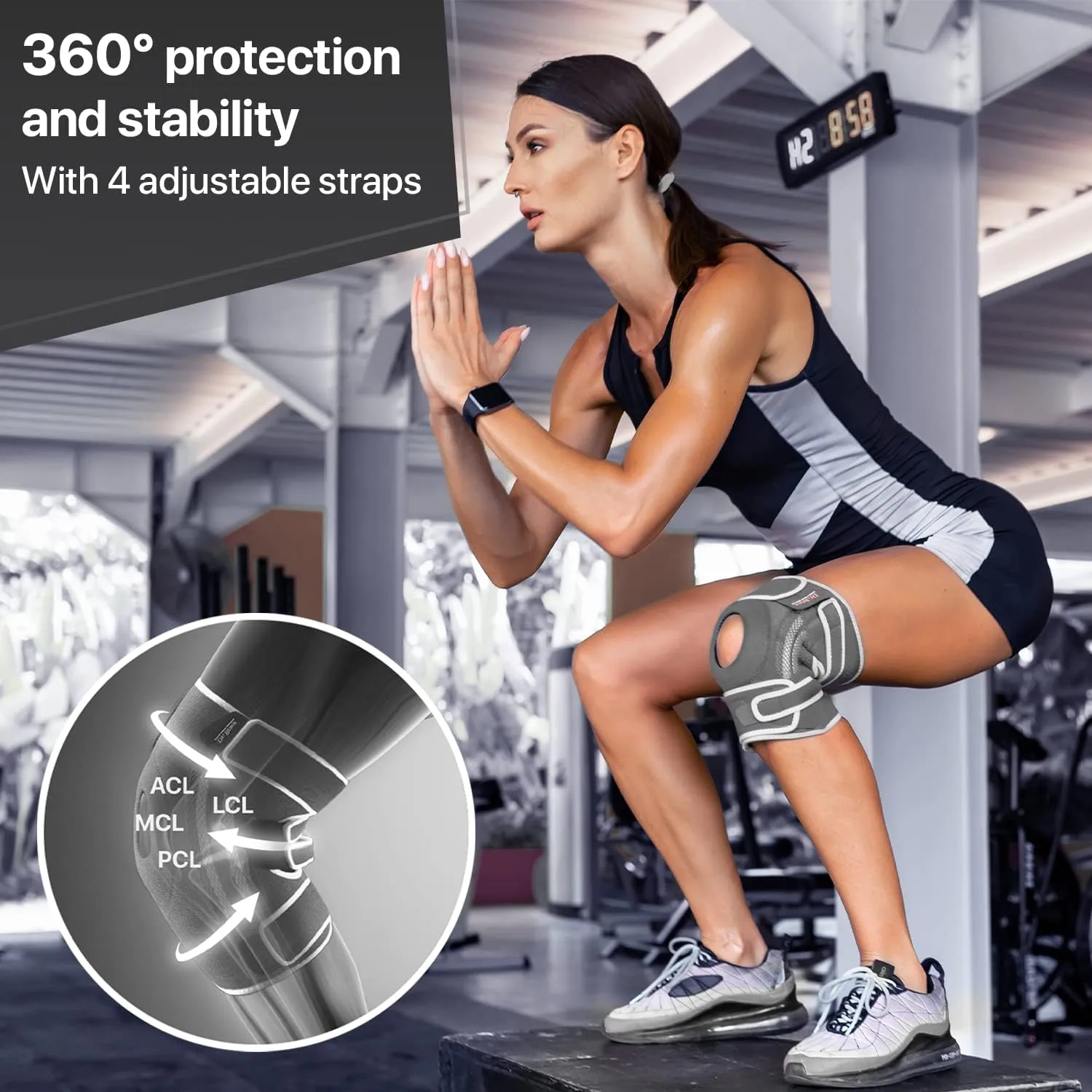 Knee Brace with Side Stabilizers & Patella Gel Pads for Maximum Knee Pain Support