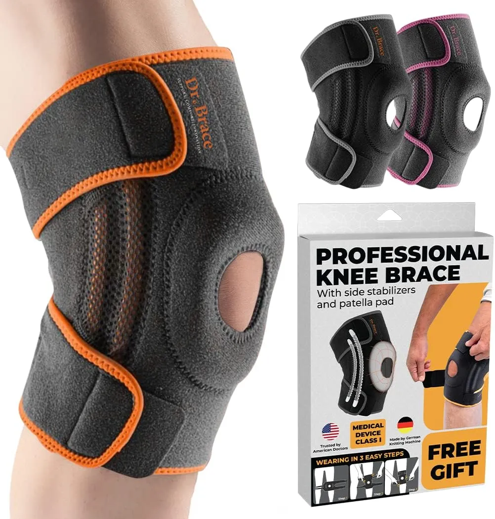 Knee Brace with Side Stabilizers & Patella Gel Pads for Maximum Knee Pain Support