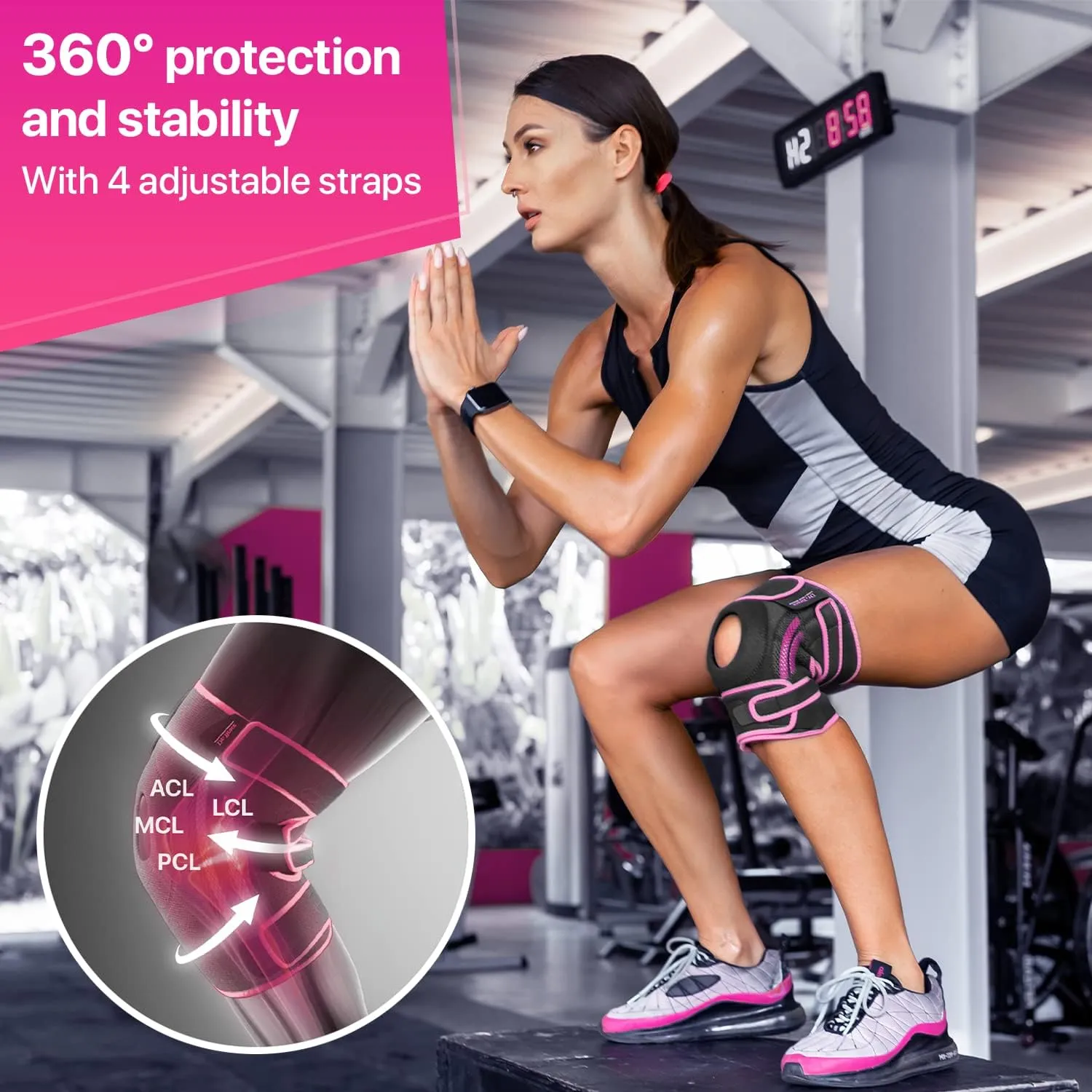 Knee Brace with Side Stabilizers & Patella Gel Pads for Maximum Knee Pain Support