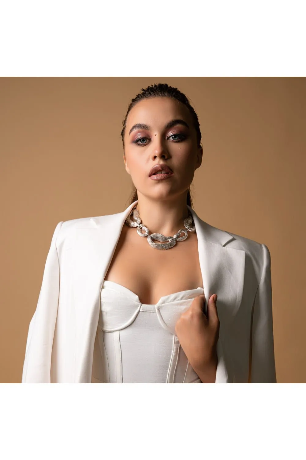 Knotty Link Necklace - Silver Tone