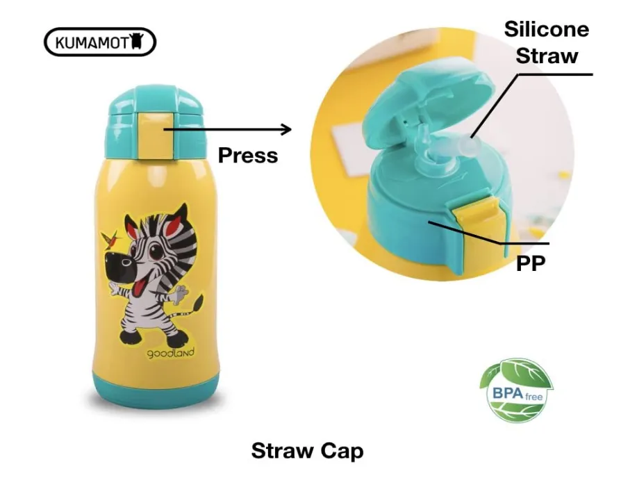 KUMAMOT 2-Way Kids Vacuum Insulated Water Bottle