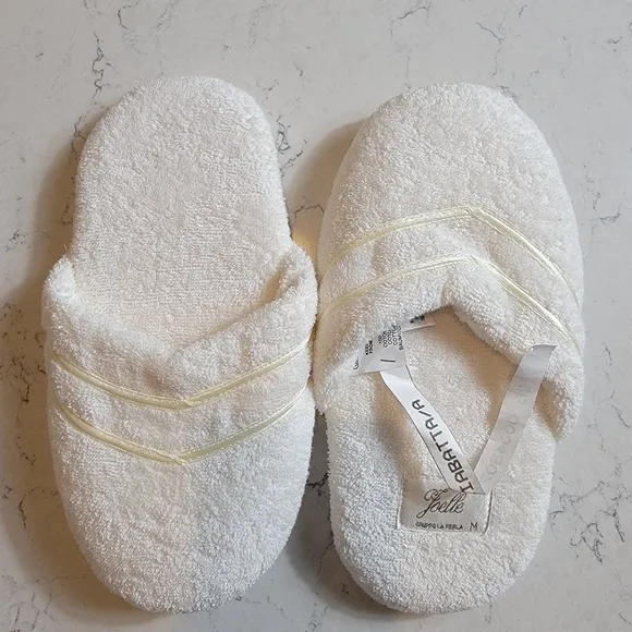 La Perla Joelle terrycloth bath slippers size 6.5 Medium