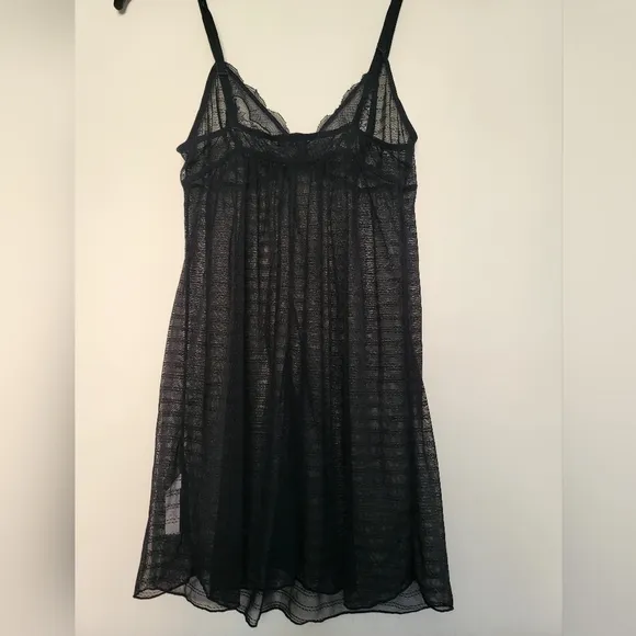 La Perla Miss Studio Black Lace Mesh Babydoll Slip Womens Size 3 Lingerie