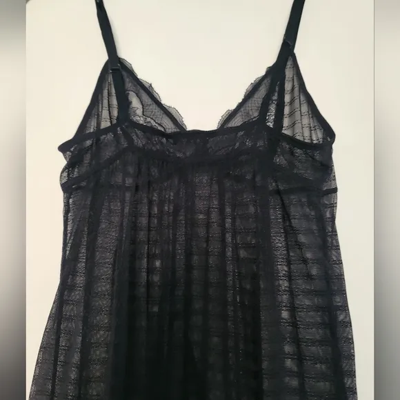 La Perla Miss Studio Black Lace Mesh Babydoll Slip Womens Size 3 Lingerie