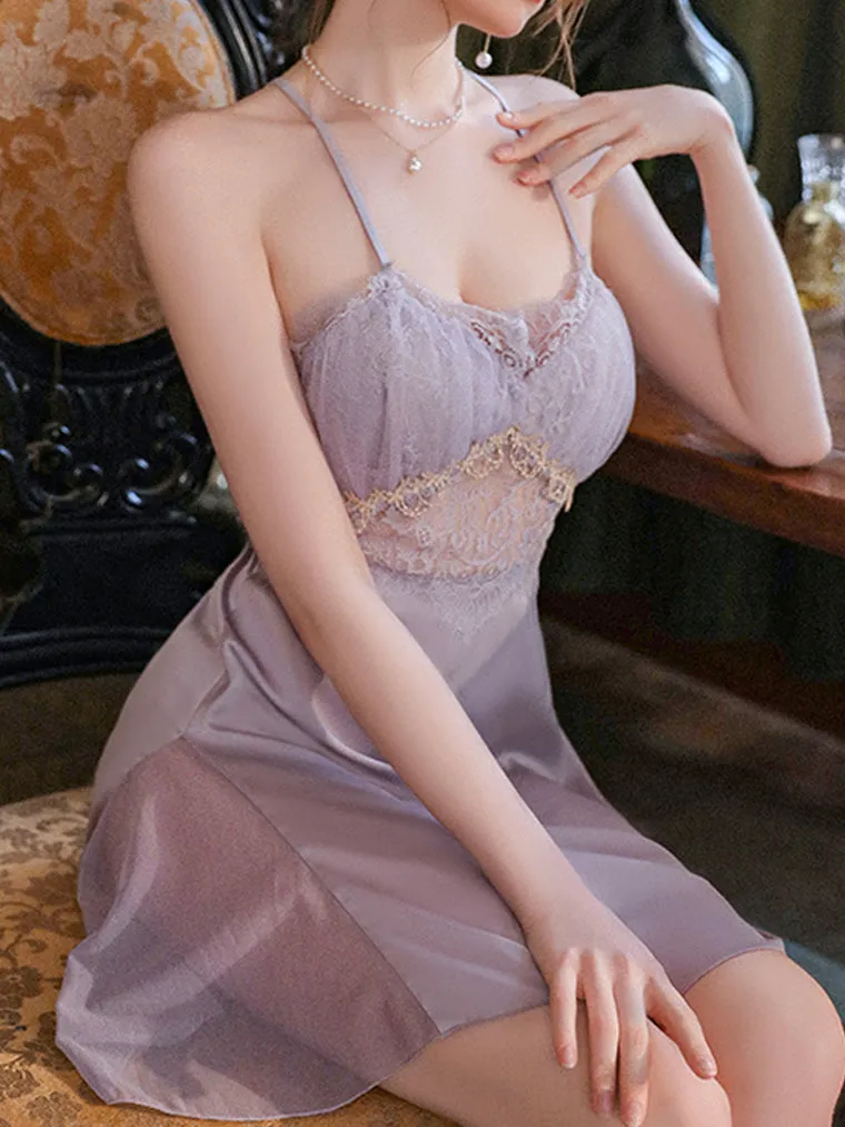 Lace Detail Cage Back Slip