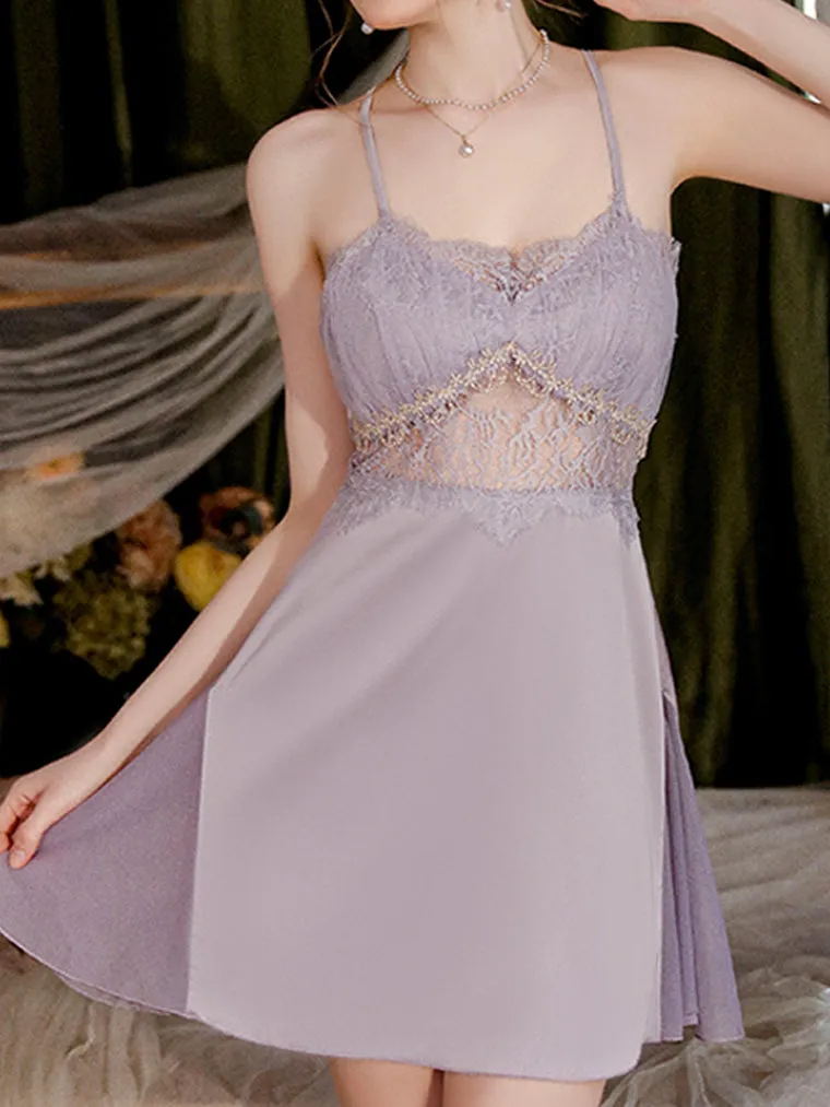Lace Detail Cage Back Slip