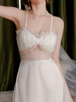 Lace Detail Cage Back Slip