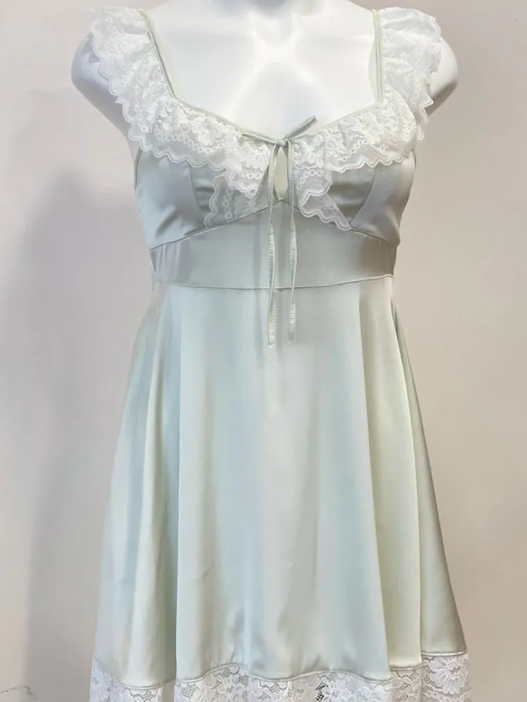 Lace-Trim Slip Dress