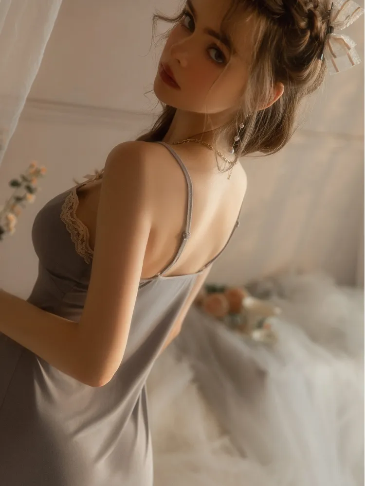 Lace Trimmed Slip Dress