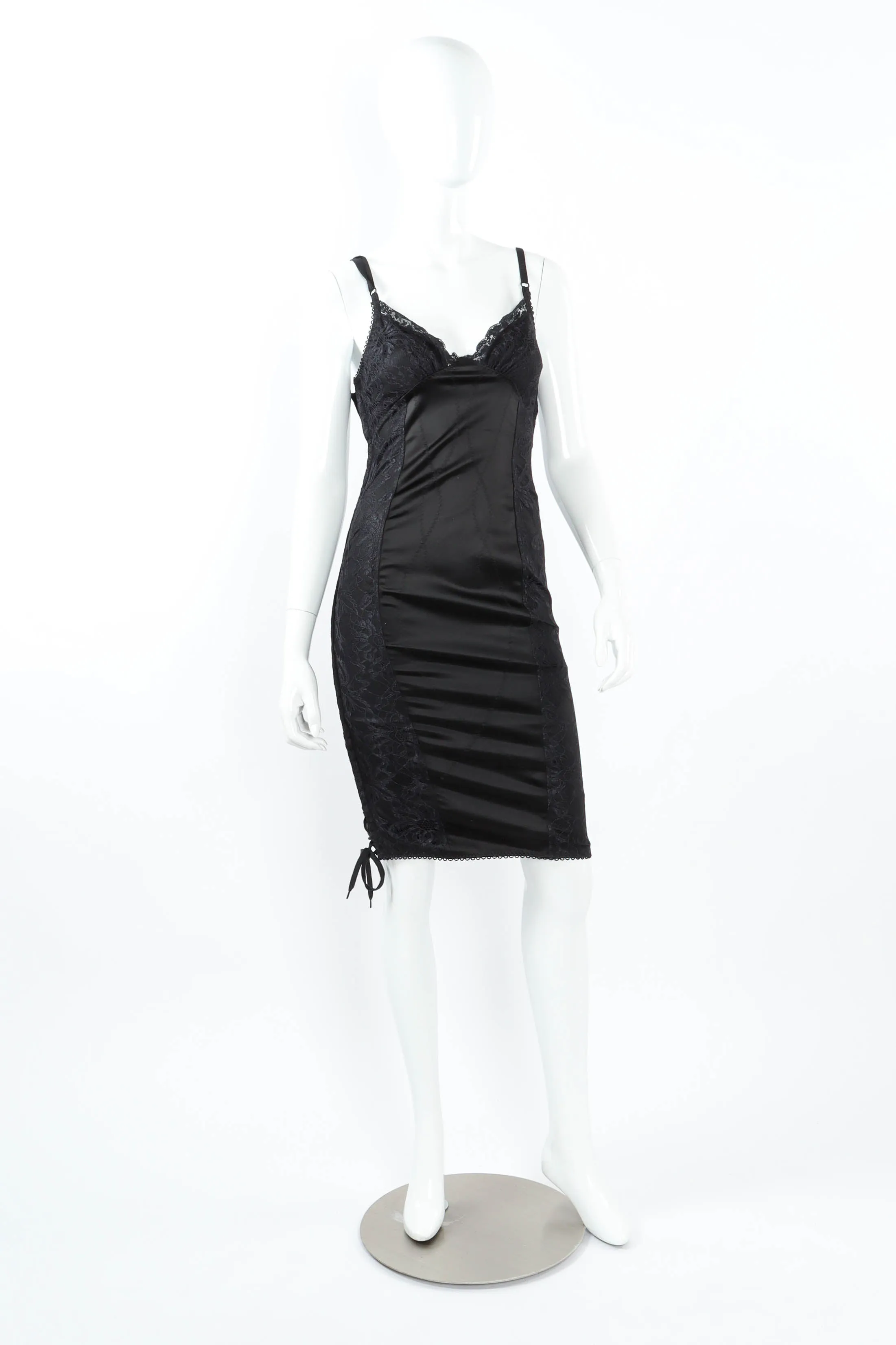 Lace Up Satin Slip Dress
