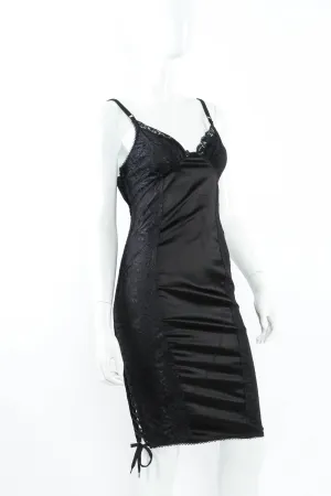 Lace Up Satin Slip Dress