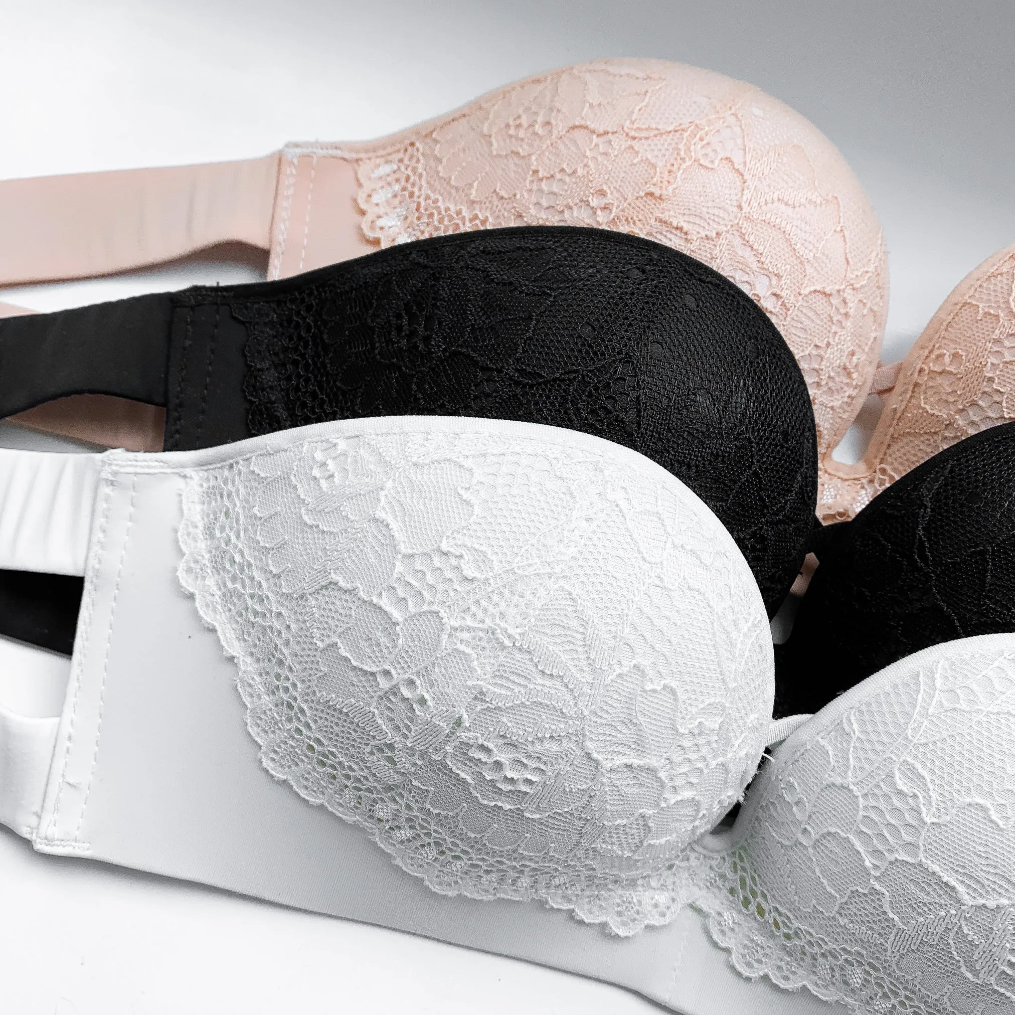 Laced It Up! V2.0 Non-Slip Strapless Push Up Bra in Warm Nude (Size L & XL Only)