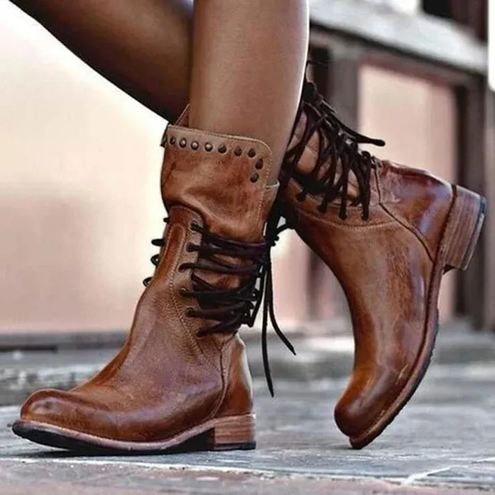 Lacey | Stylish Leather Boots With Laces