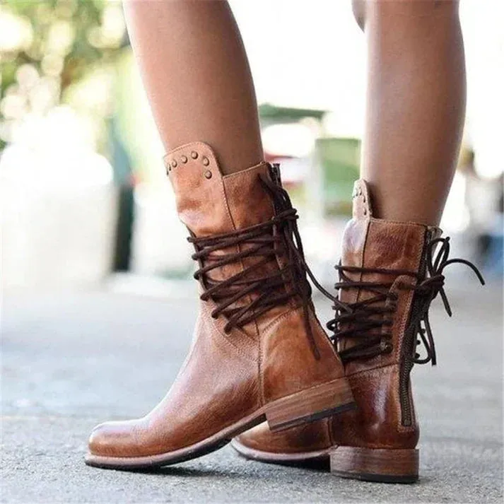 Lacey | Stylish Leather Boots With Laces
