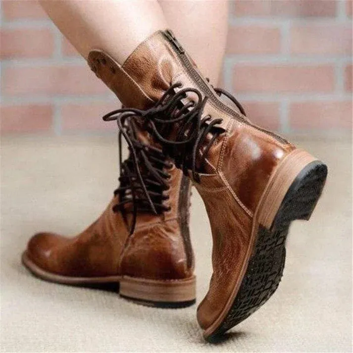 Lacey | Stylish Leather Boots With Laces