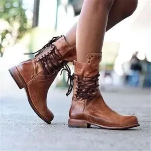 Lacey | Stylish Leather Boots With Laces