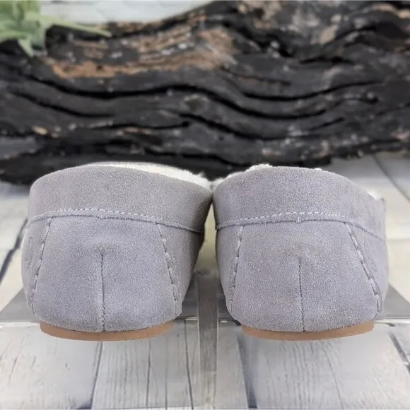 Lands End Women's Fuzzy Lined Suede Moccasin Slippers