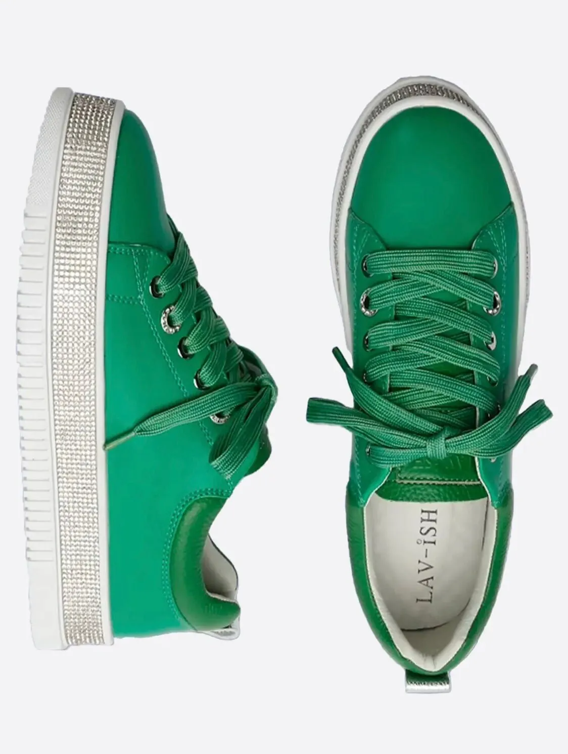 LAV-ISH Sequinn Sole Sneaker - Green