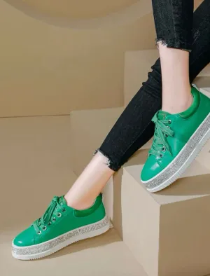 LAV-ISH Sequinn Sole Sneaker - Green