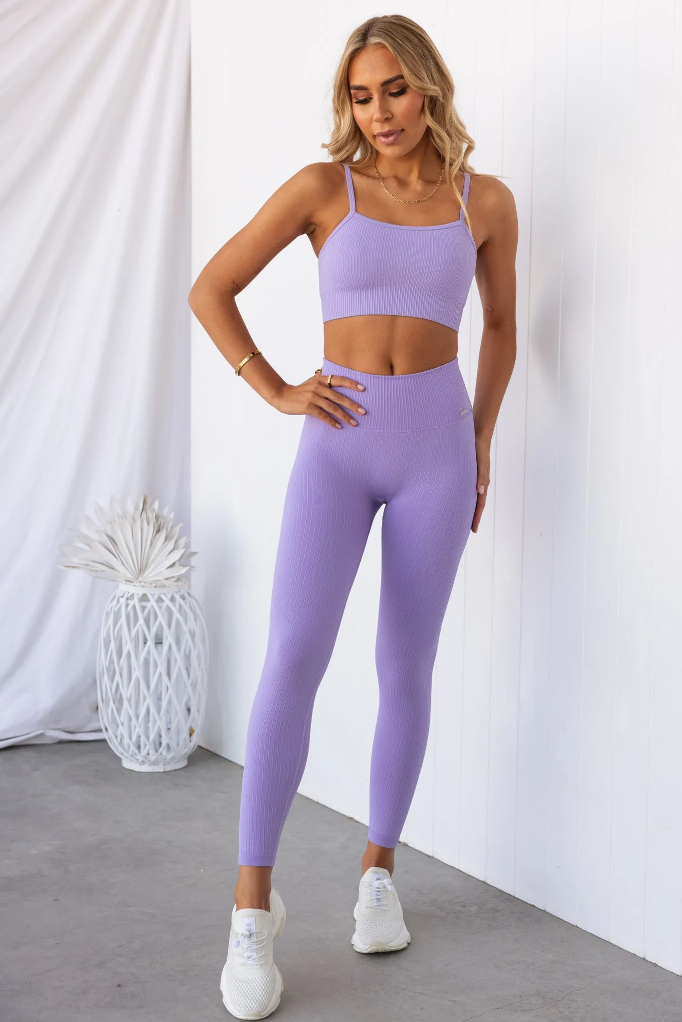 Lavande Ribbed Seamless Strap Bra
