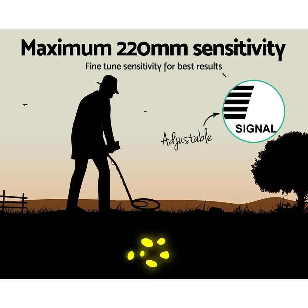 LCD Screen Black Metal Detector with Headphones