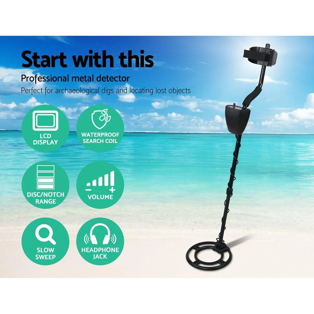 LCD Screen Black Metal Detector with Headphones