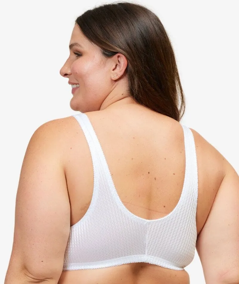 Leading Lady Marlene Wire-free Front Close Comfort Bra - White